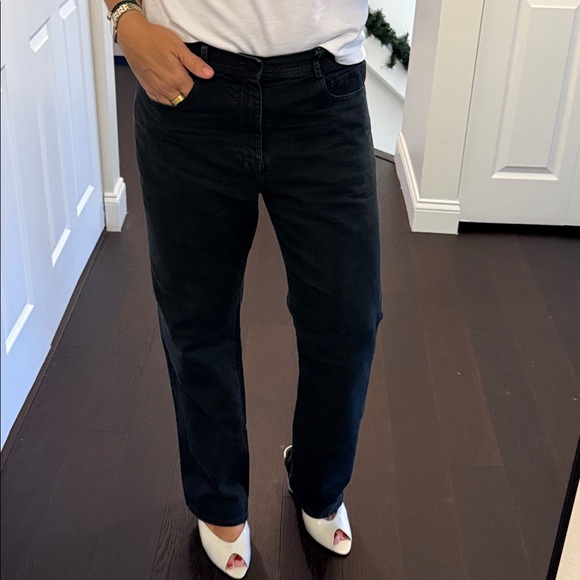 Nili Lotan Black Straight Leg Smith Jeans